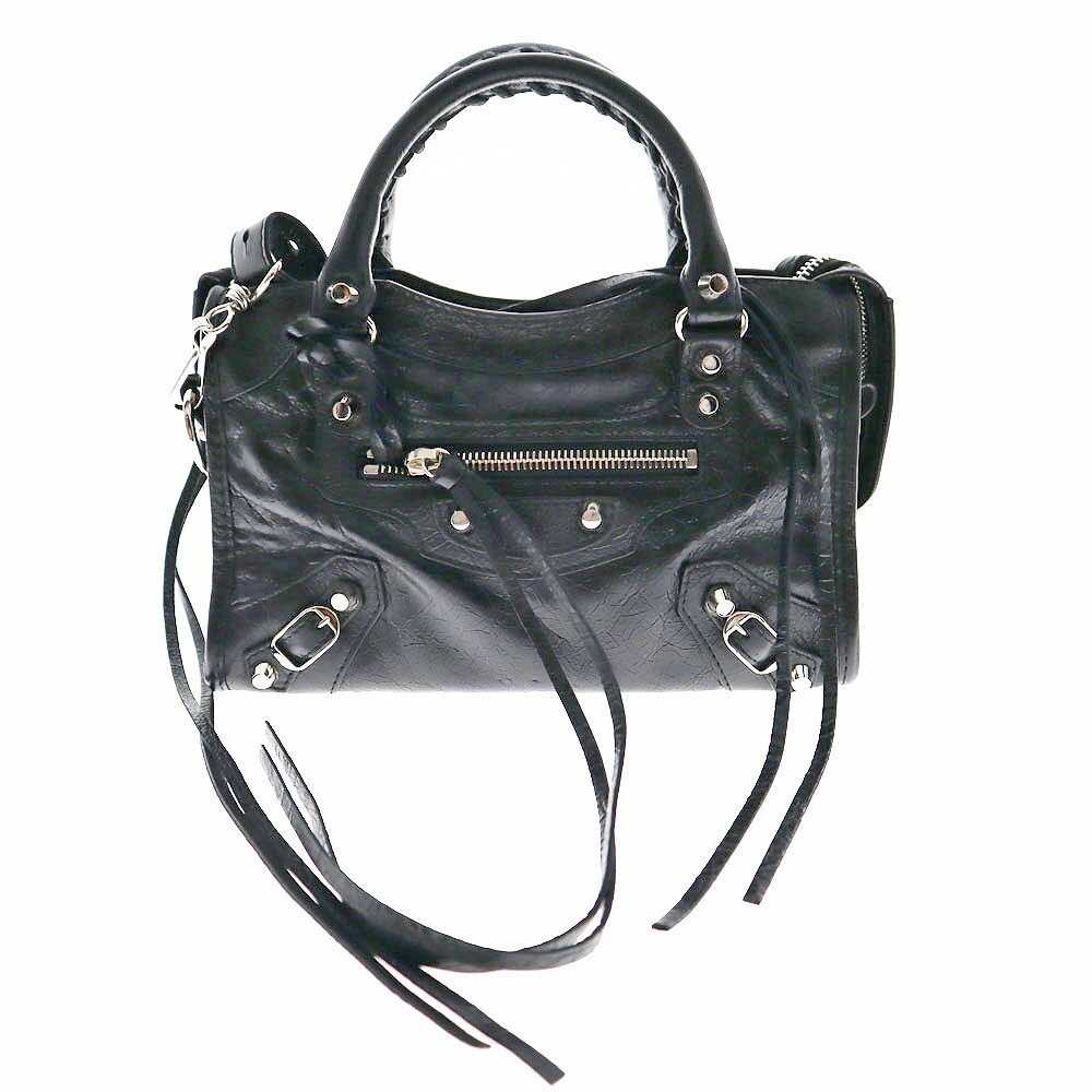 BALENCIAGA City Leather Black Handbag Shoulder Bag - Picture 1 of 11